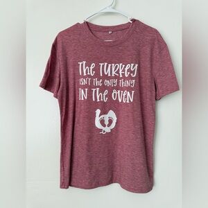 Pregnancy Announcement Shirt Pink Graphic T-Shirt with Turkey Print